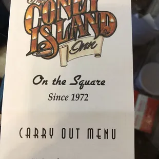 the menu for coney island inn