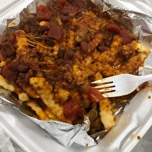 Soggy inedible chili cheese fries.