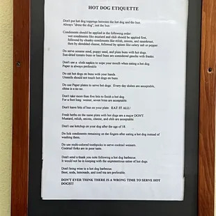 Hot Dog Etiquette!