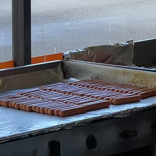 Wieners on the grill!