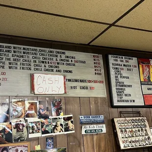 Menu items... CASH ONLY