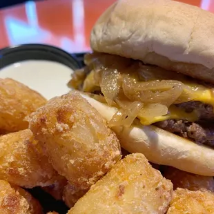 Buy a Fried Onion Cheeseburger Combo.