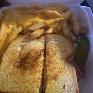 a sandwich and french fries