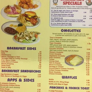 Menu from Coney Time.