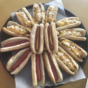 Variety of hotdogs
