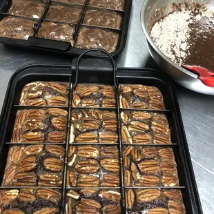 Pecan brownies are ready.