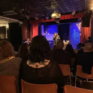Audience and stage.