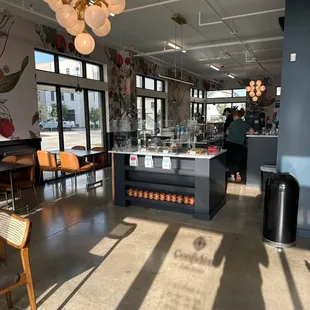 the interior of a coffee shop