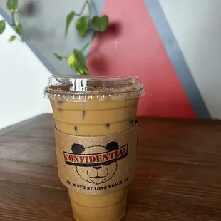 Large (20oz) iced cajeta latte!