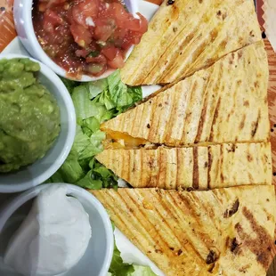 quesadillas and guacamole