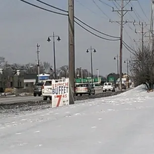 Weekly lunch buffet price.
