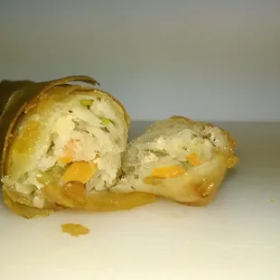 Close up of the egg roll.