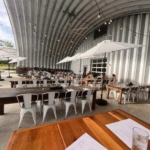 Outdoor dining - it was quite warm!