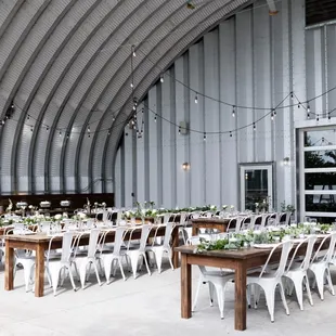 Fabulous set-up for September evening wedding reception!