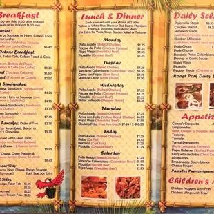 the menu