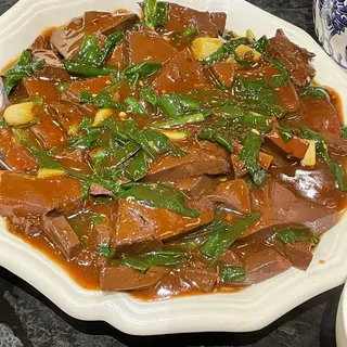 504. Sauteed Duck's Blood with Chives Plate