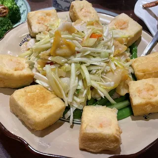 604. Slice Conch with Crispy Shrimp Paste Stuffed Bean Curd