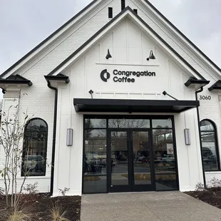 the front of the building