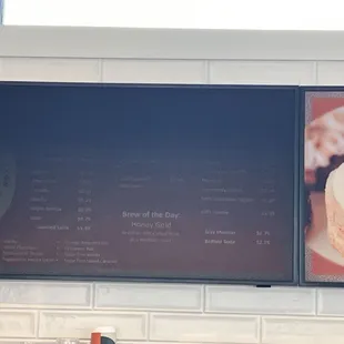 Menu that was hard for me to read.