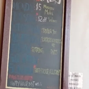 Menu board