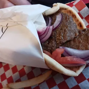 Gyro with onions  (not mine) lol