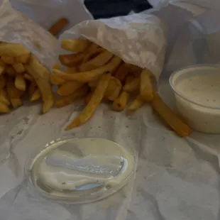 Yummy thick fries with ranch