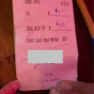 Signed merchant copy