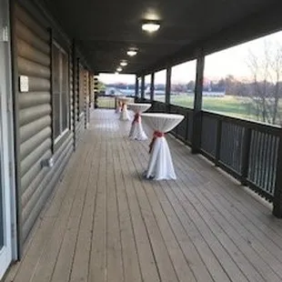 Huge Outdoor Deck that overlooks the Grounds.