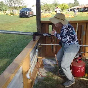 The corn cannon station was interesting and fun