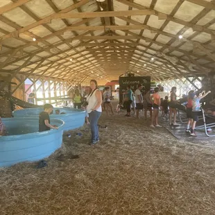 Fun activities under cover, along with corn bins