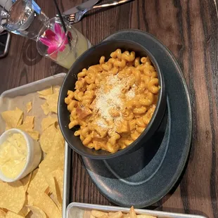 Baked Mac  Cheese with Buffalo Chicken and Smoked Queso with no Bacon on top