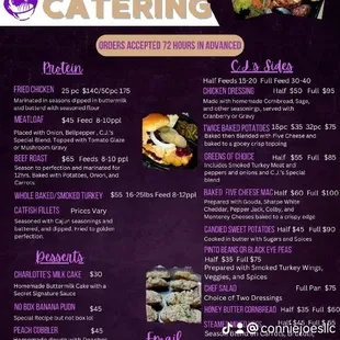 Our Christmas Menu!! If you don't see something you would like just ask.