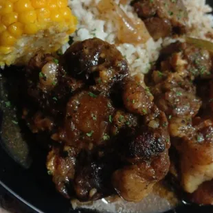 Oxtails Smothered in Gravy with Sides