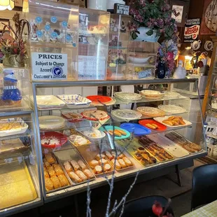Love the baking dishes and plates holding the doughnuts