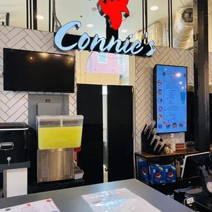 the front of the restaurant