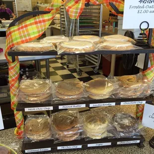 a display of baked goods