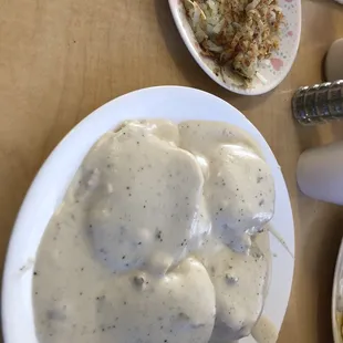 Full order of biscuits &amp; gravy with a side of hashbrowns