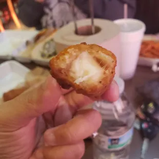 Inside of cheesestick.