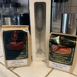 two packages of coffee