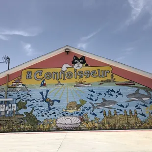 Pretty mural on building