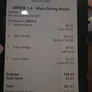 The $4 charge for ice