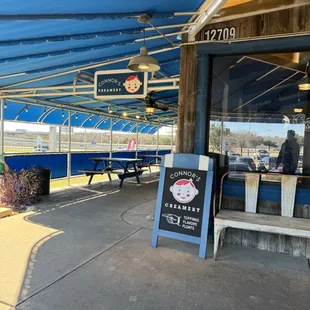 the entrance to the store