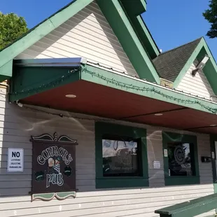 the front of the building