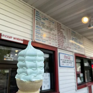 Pistachio soft serve, it's delicious!