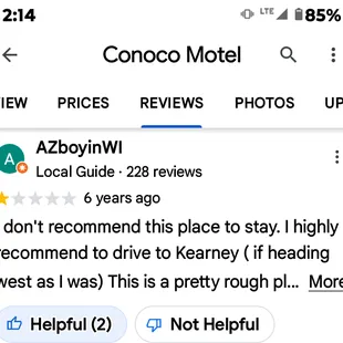 a review of the motel