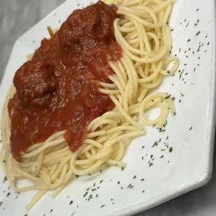 Conowingo pizza delicious spaghetti with meatballs