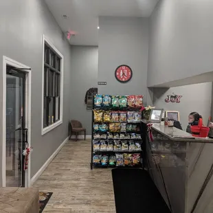 the inside of a restaurant