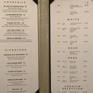 Resorts World hotel casino bars menu page 1, 2/3/23