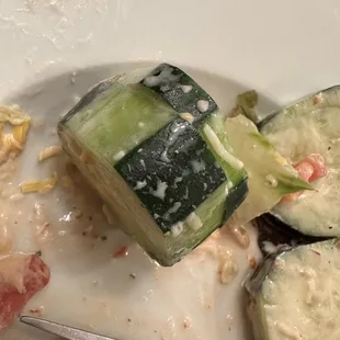 Way too large a chunk of waxed cucumber for salad