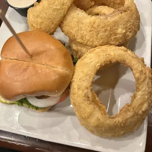 Smash burger  and  onion rings